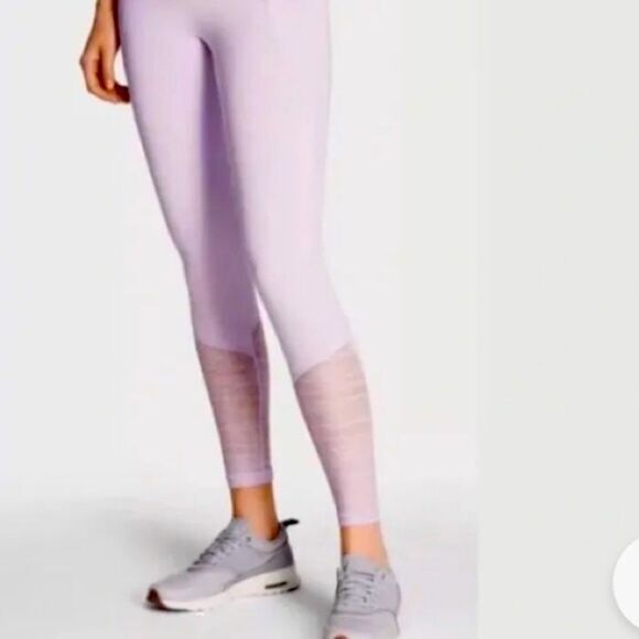 Victoria Sport Knockout Lilac Leggings with Mesh Lace Inserts & Pockets Size S - Picture 2 of 12